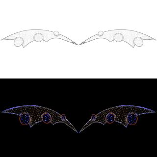 Ornament orizontal "Arcadă aripi fluture"